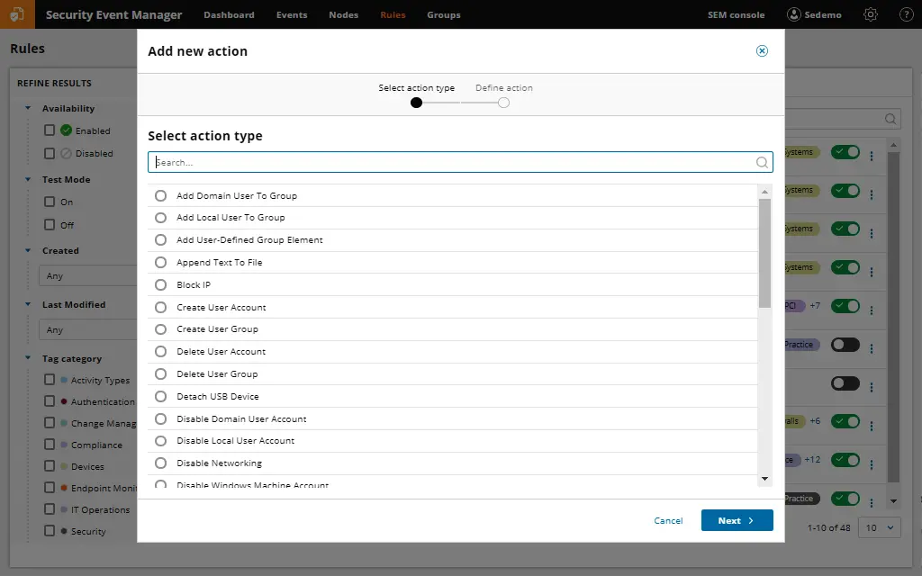 Security Event Manager - View Event Logs Remotely - Tree Menu Tab 3 Image